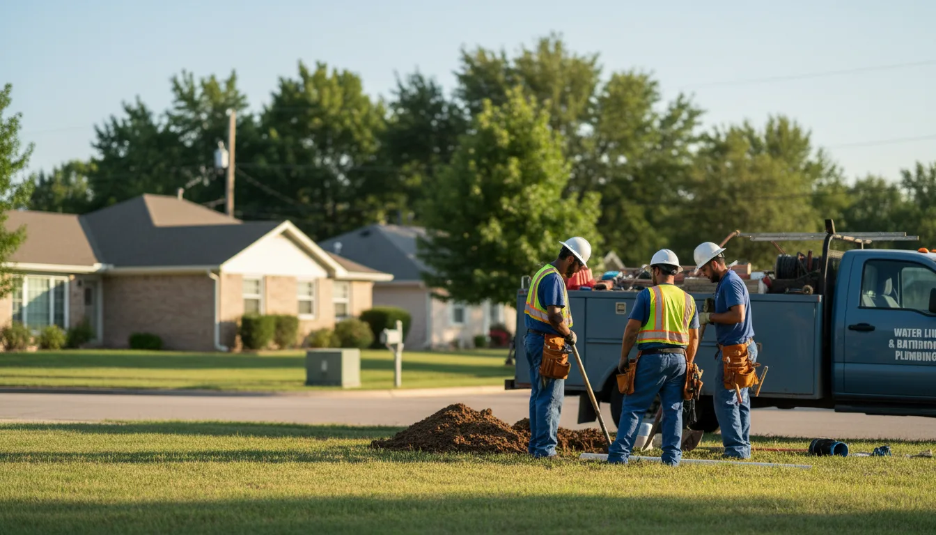 Residential water line and bathroom plumbing service in Pettibone, ND